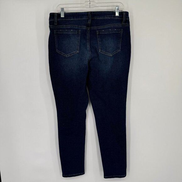 C.1948 Denim Mid-Rise Rhinestone Embellished Ankle Jeans Size 12 pockets stretch - Picture 9 of 12